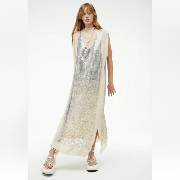 Zara Dresses & Skirts - NEW NWT Zara Atelier Limited Edition Contrasting Maxi Dress Kaftan Sequin S
